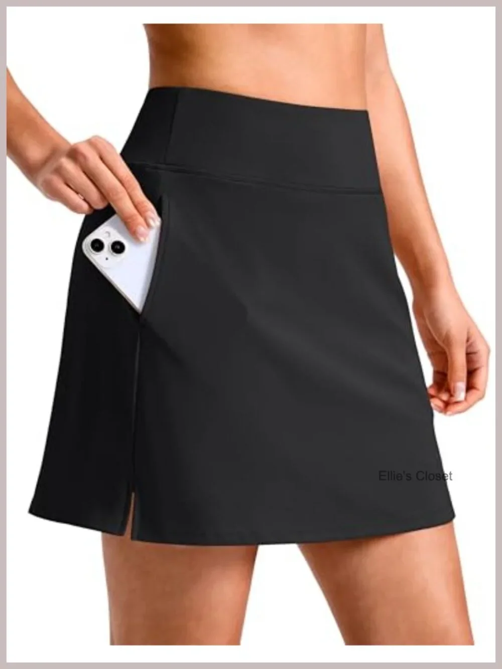 High Waisted A-Line Skort with 3 Pockets, Side Slits, Built-in Shorts for Golf